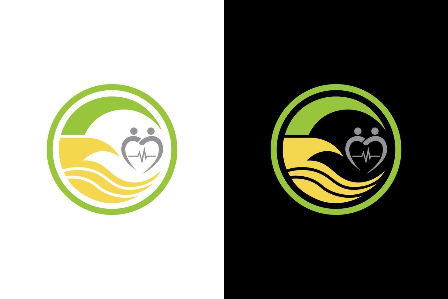 Interconnected Heartbeat Health and Community Logo vector