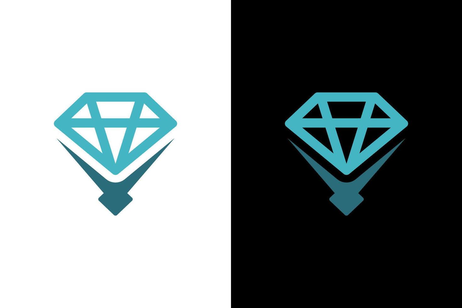 Teal Geometric Diamond Logo Design Illustration vector