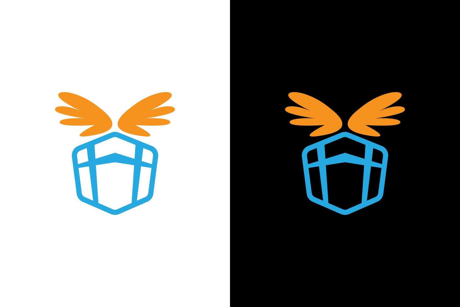 Modern Winged Container Logo Design Concept vector