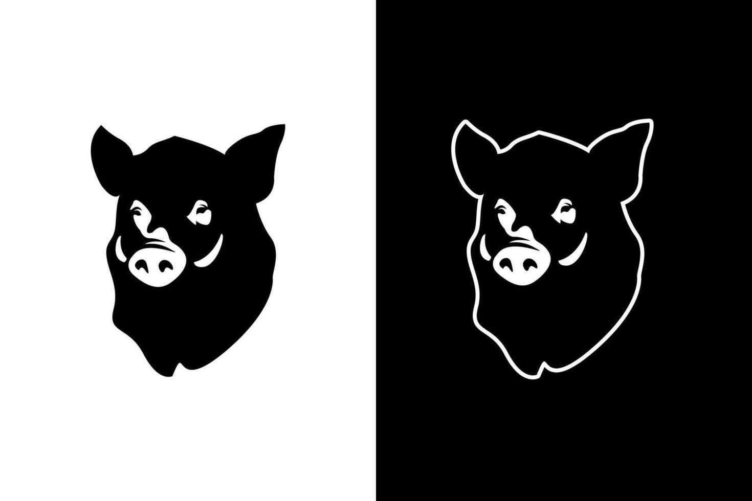 Striking Boar Head Illustration Design vector