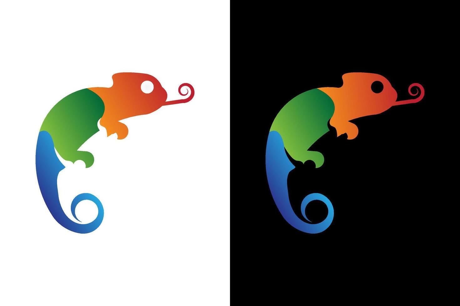 Colorful Chameleon Illustration on White vector