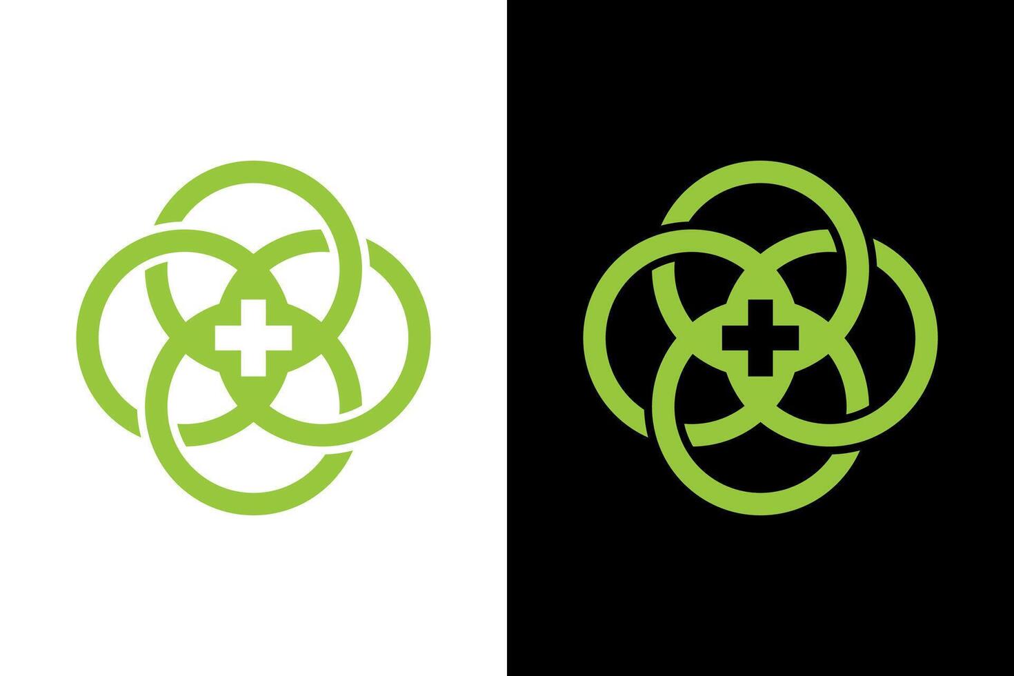 Interconnected Healthcare Symbol with Central Cross vector