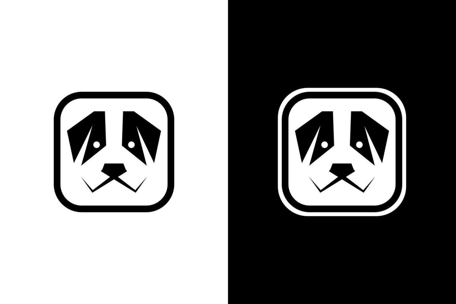 Minimalist Dog Logo Design in Square vector
