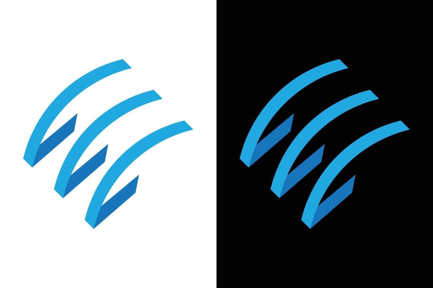 Abstract Blue Stripes Logo on White vector
