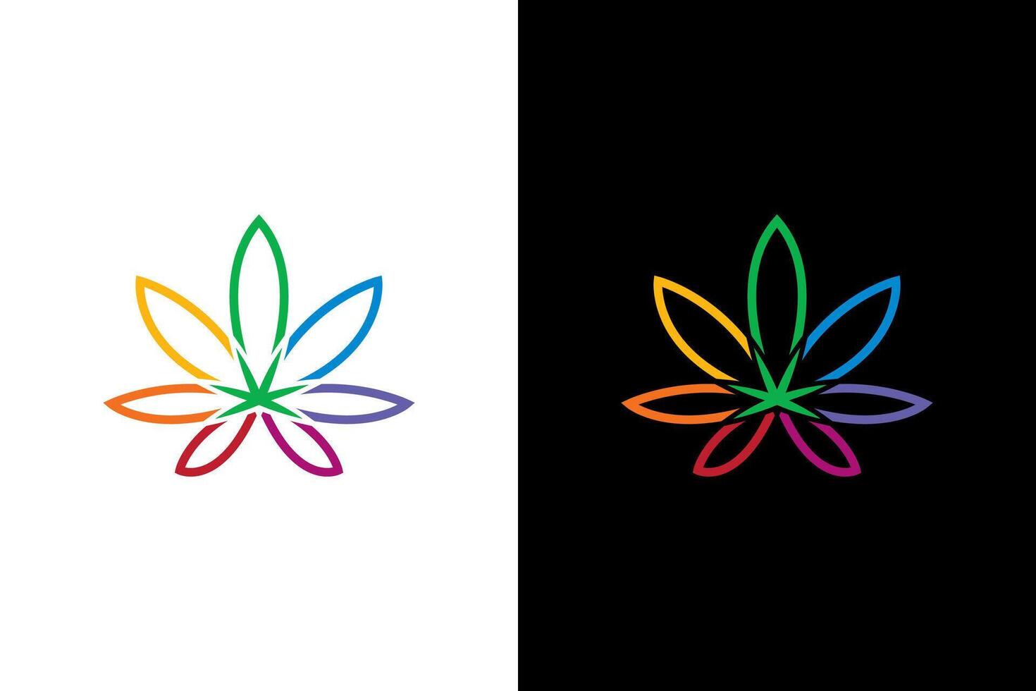 Rainbow Cannabis Leaf Graphic Design vector