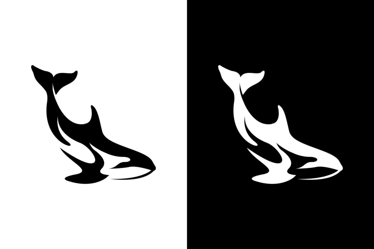 Elegant Orca Whale Silhouette Design vector