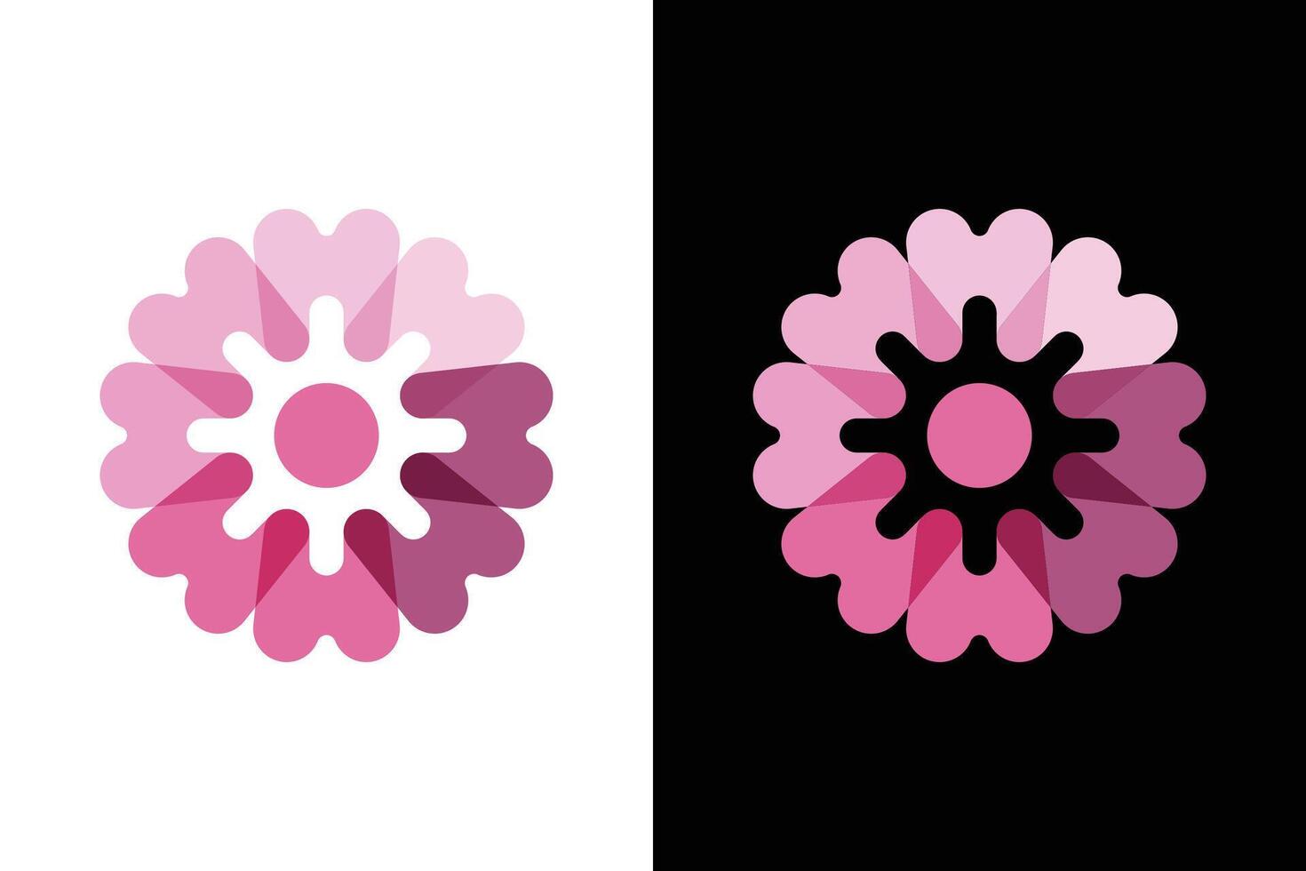 Abstract Pink Flower Heart Shaped Petals vector