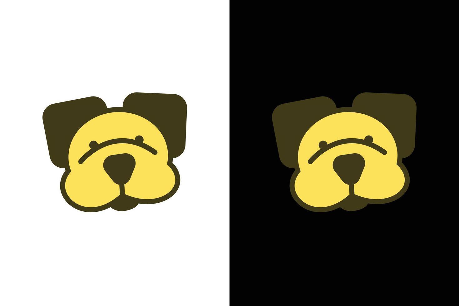 Simple Cartoon Dog Head Illustration vector