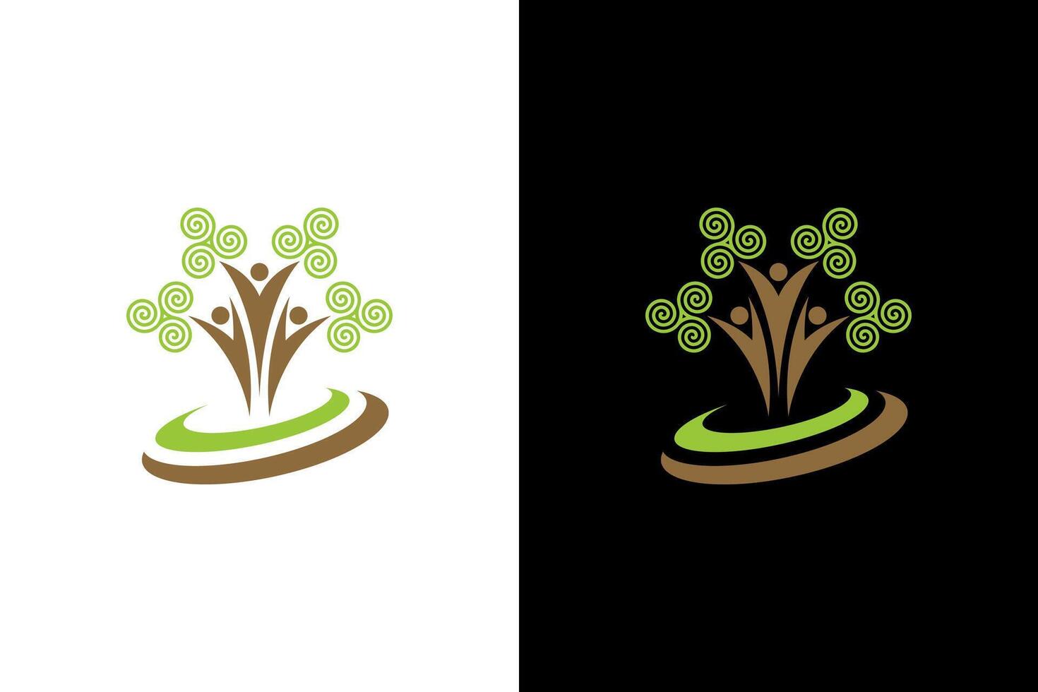 Abstract Family Tree with Human Figures vector