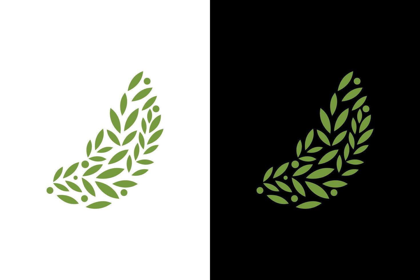 Elegant Green Leaf and Berry Wreath vector