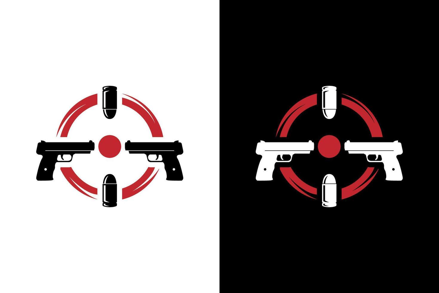 Firearms Target Design with Guns and Ammunition vector