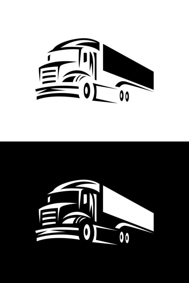 Stylized Semi-Truck Illustration for Transportation Needs vector