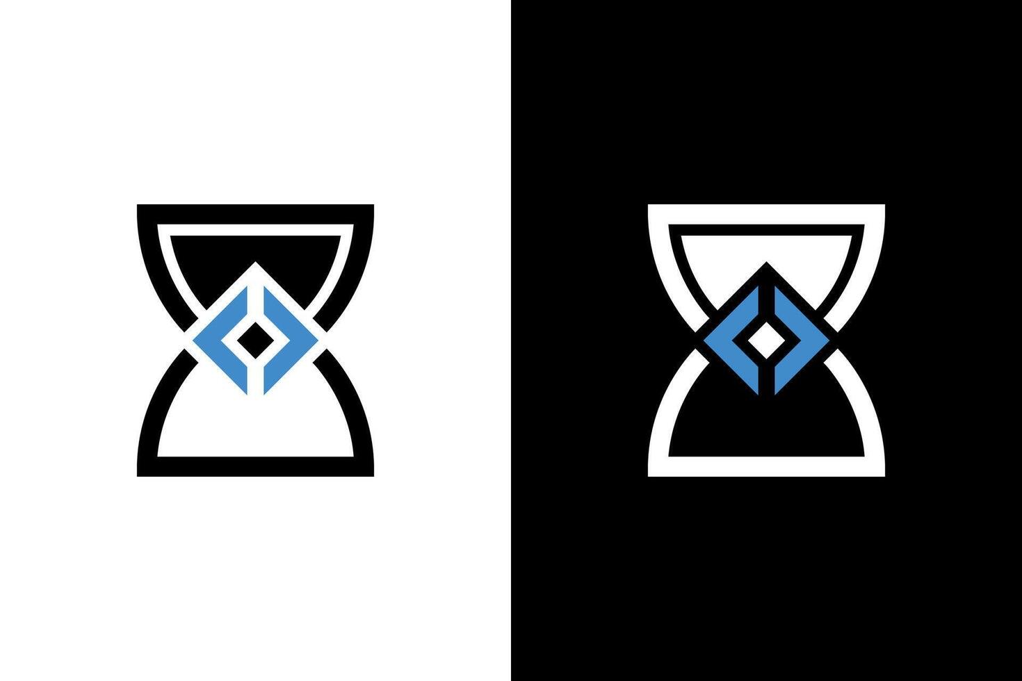 Abstract Hourglass Symbol with Modern Design vector
