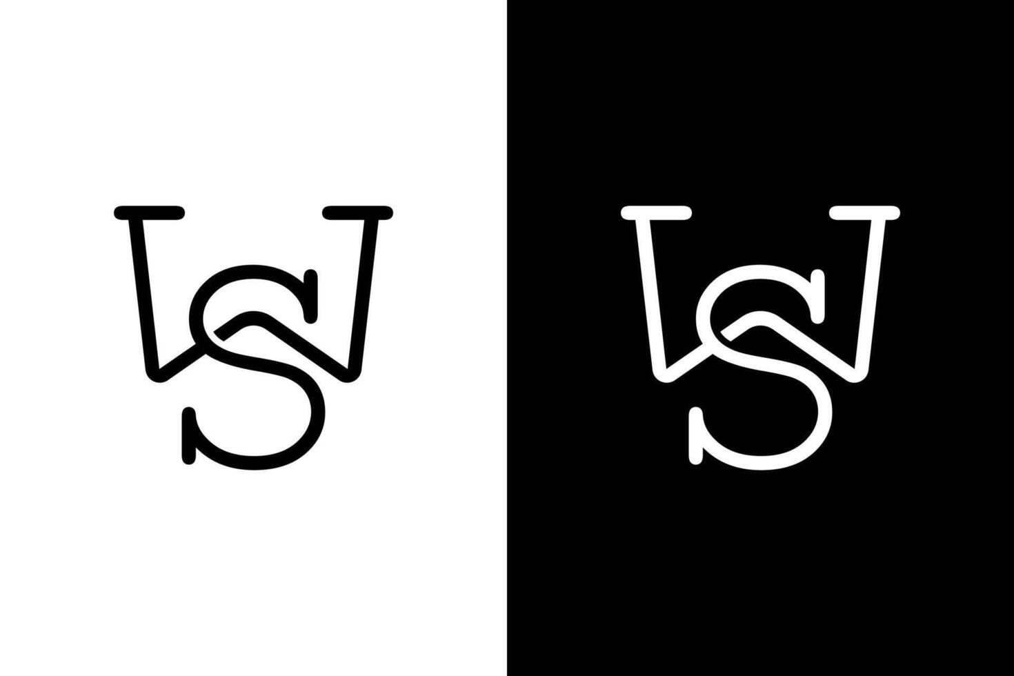 Elegant WS Monogram Logo Design Template vector