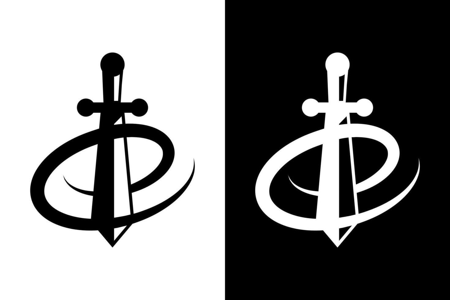 Modern Abstract Sword Logo Illustration vector