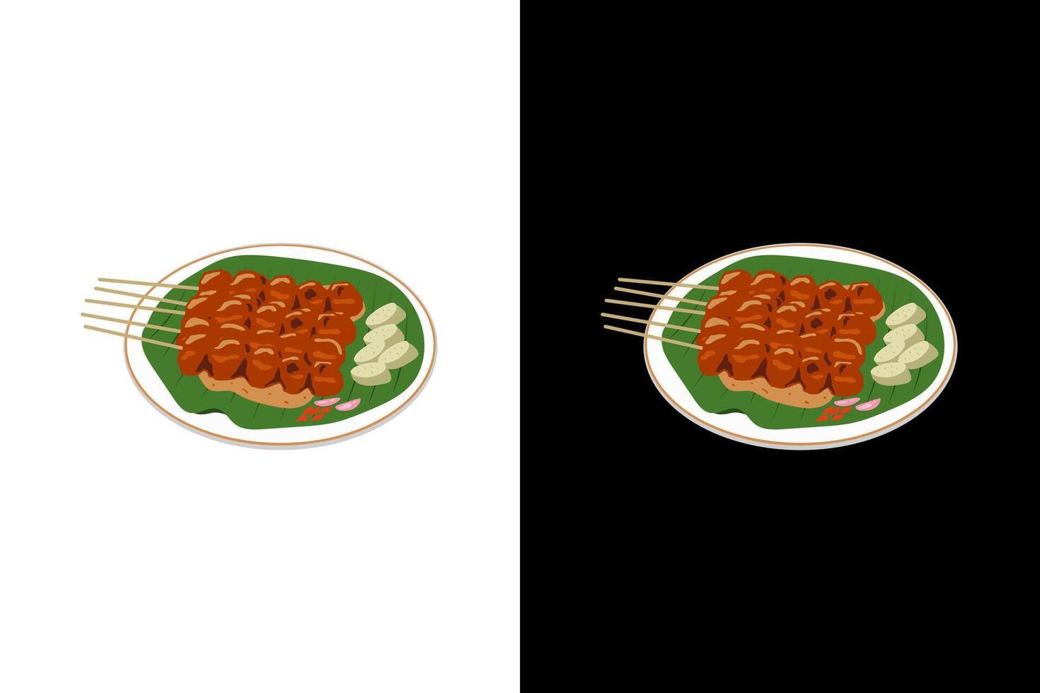 Authentic Chicken Satay Delicious Cuisine vector
