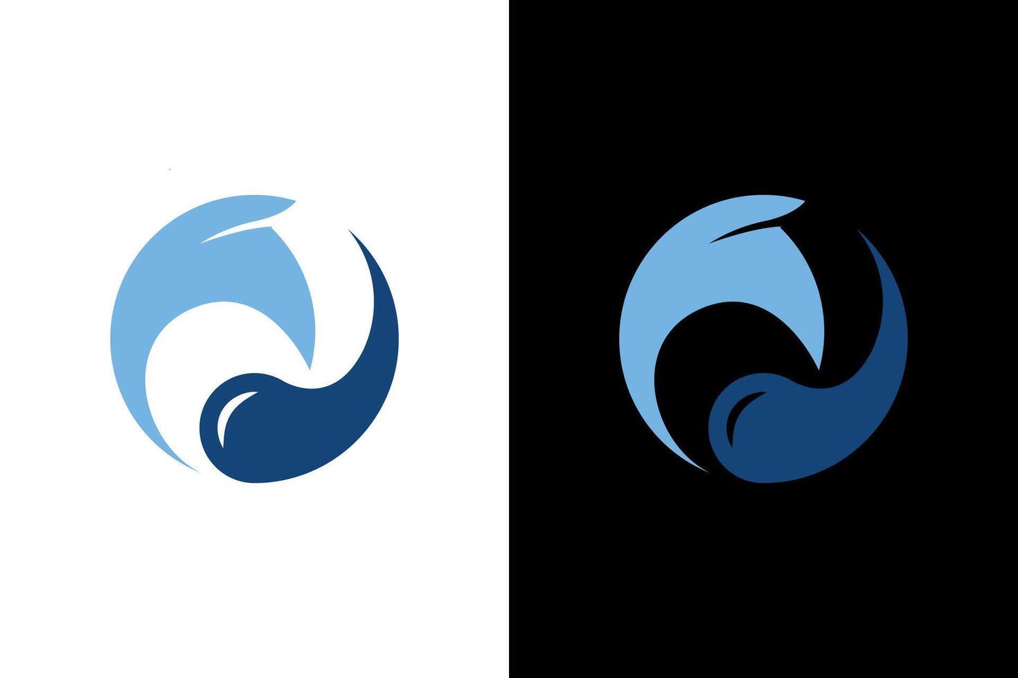 Elegant Blue Yin Yang Harmony Symbol vector