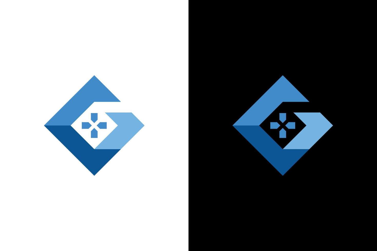 Geometric Game Controller Logo Graphic Design vector