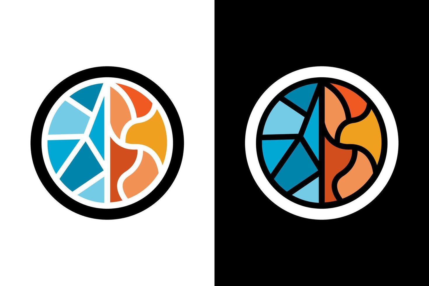 Balanced Circular Design with Contrasting Elements vector