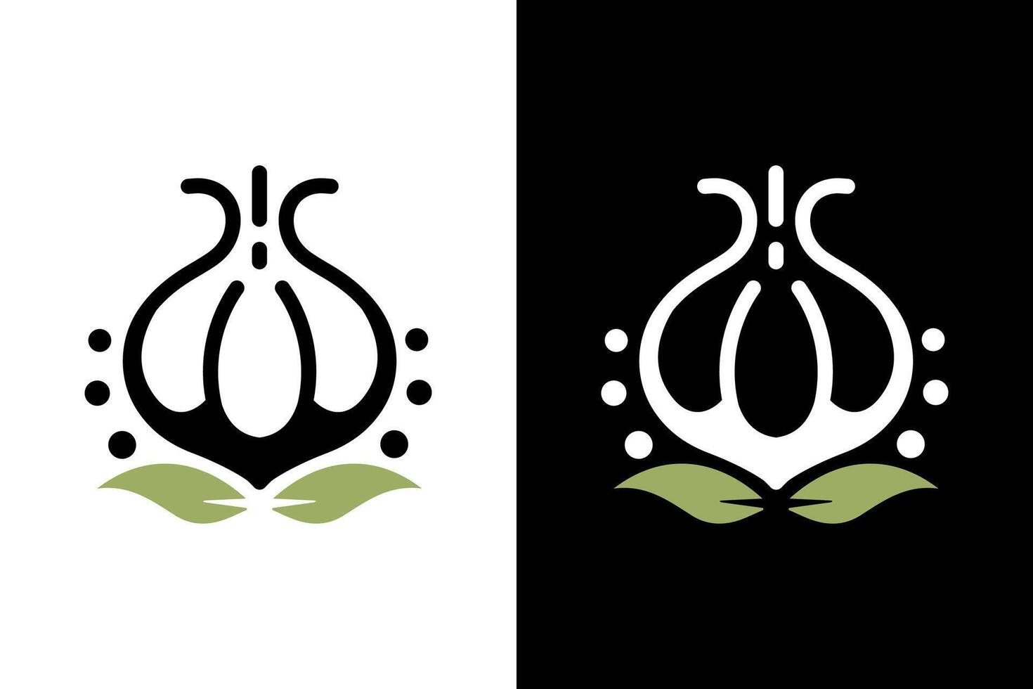 Stylized Garlic Bulb Logo Illustration Design vector