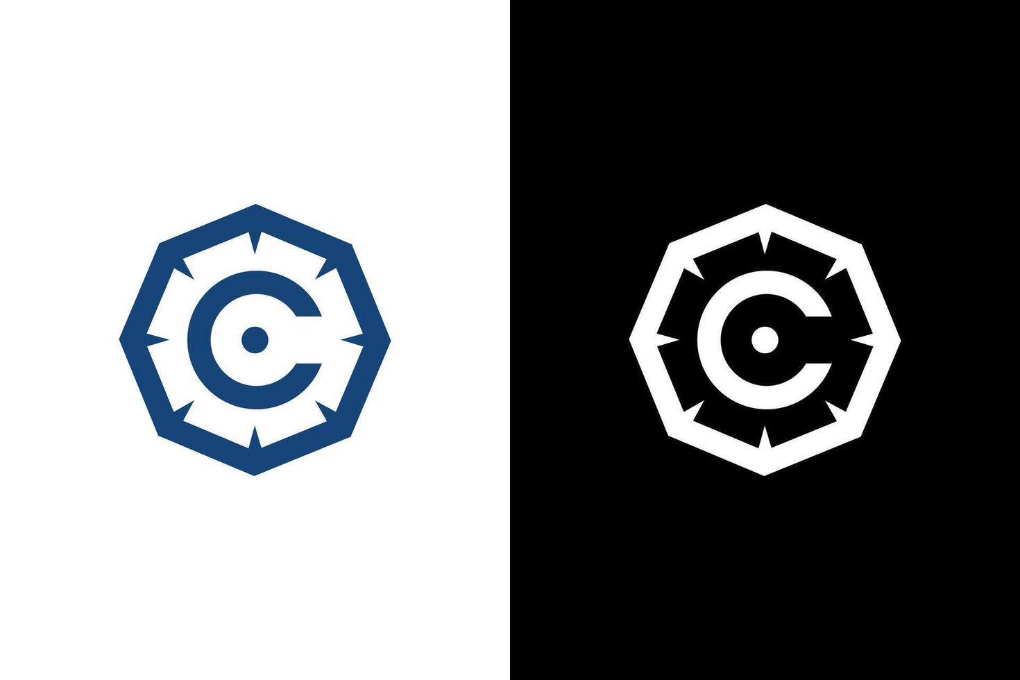 Modern Octagon C Letter Logo Design vector