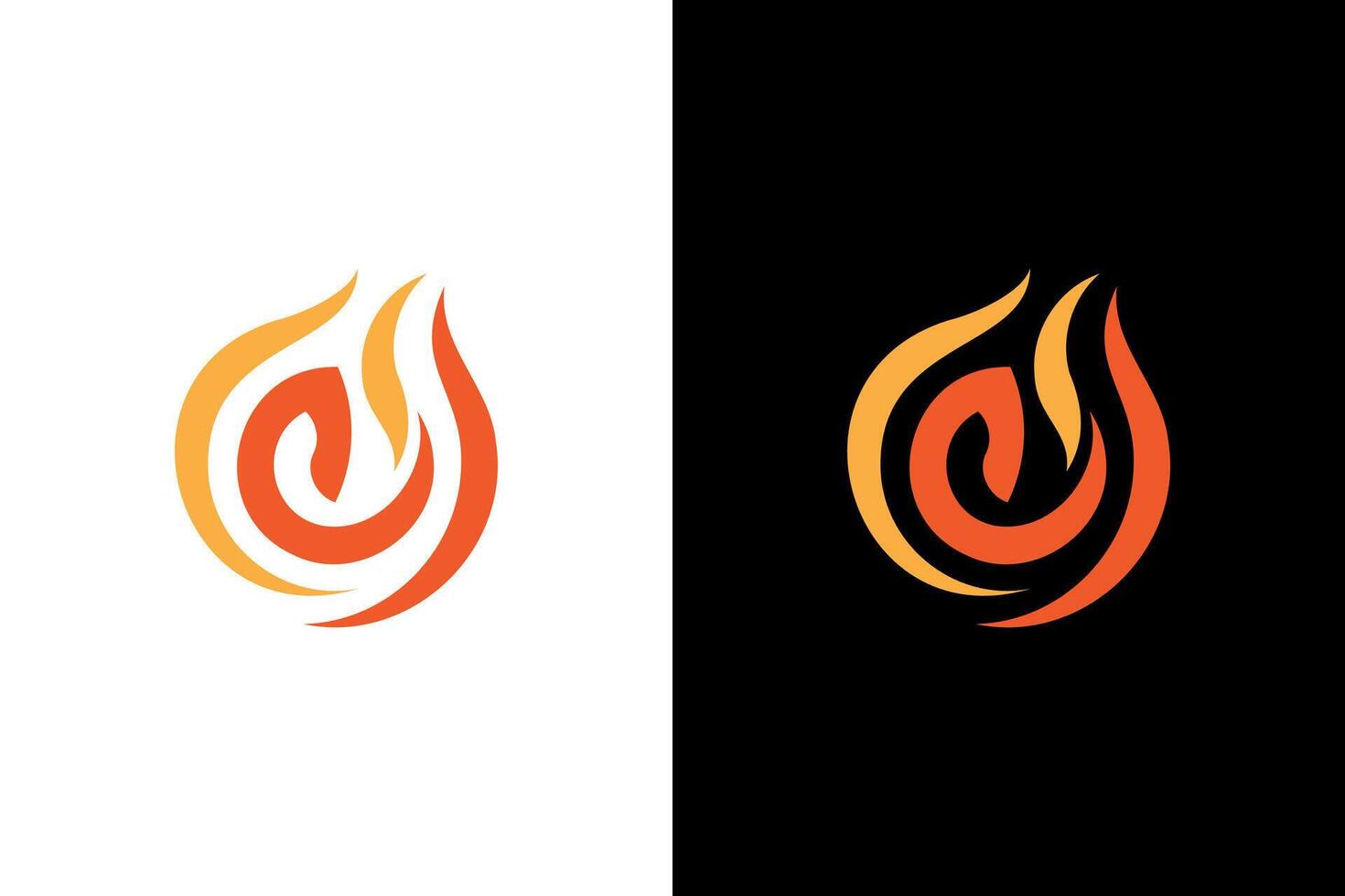 Stylized Flame Design Graphic Element vector