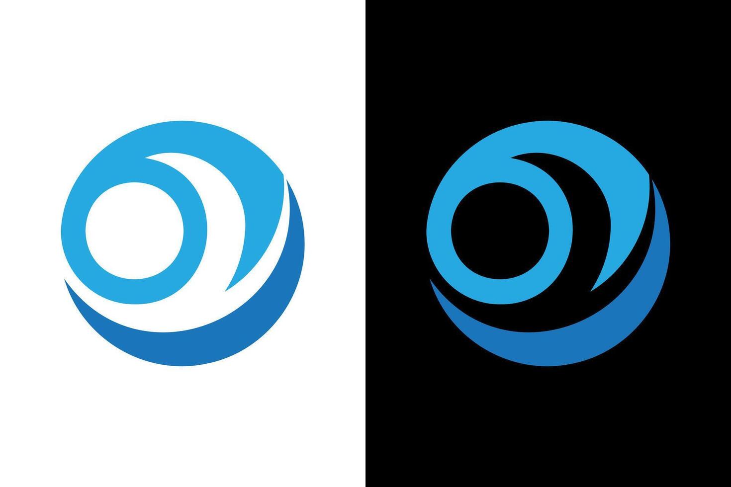 Modern Blue Wave Circular Abstract Logo vector