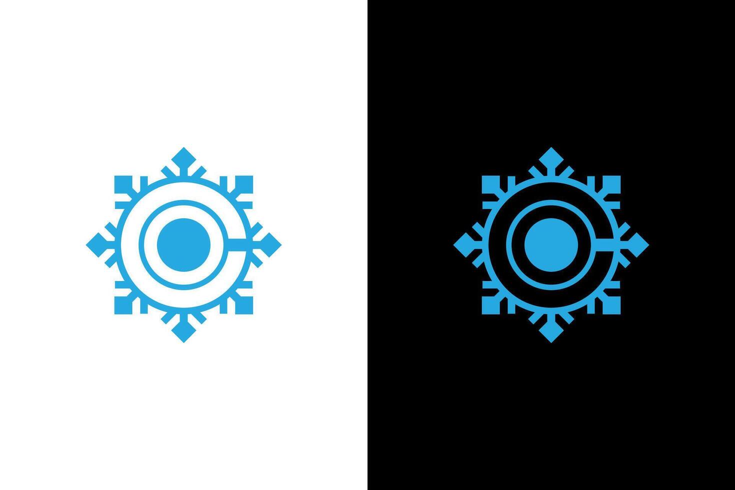Minimalist Snowflake Logo Design Graphic vector