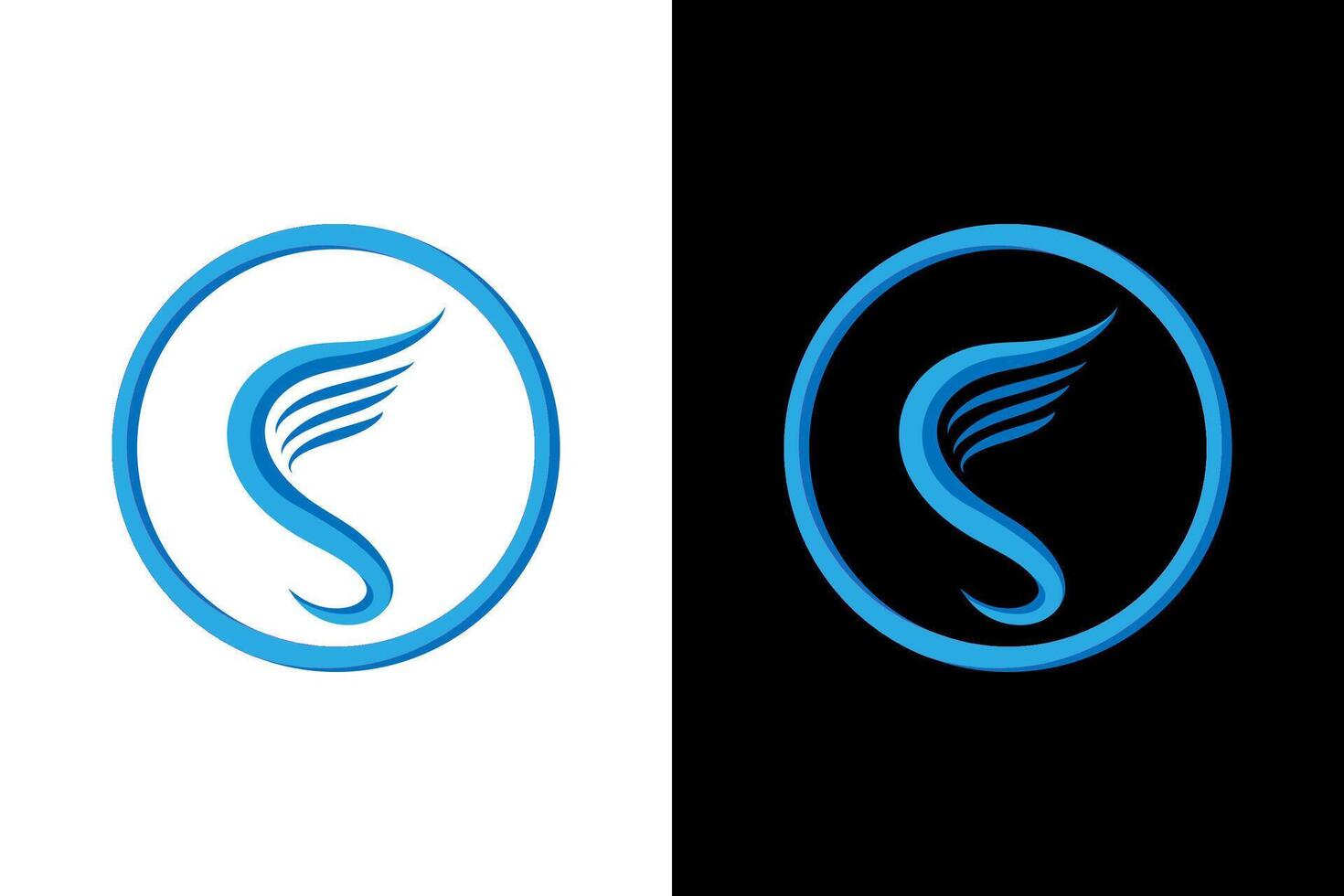 Elegant winged letter S logo vector