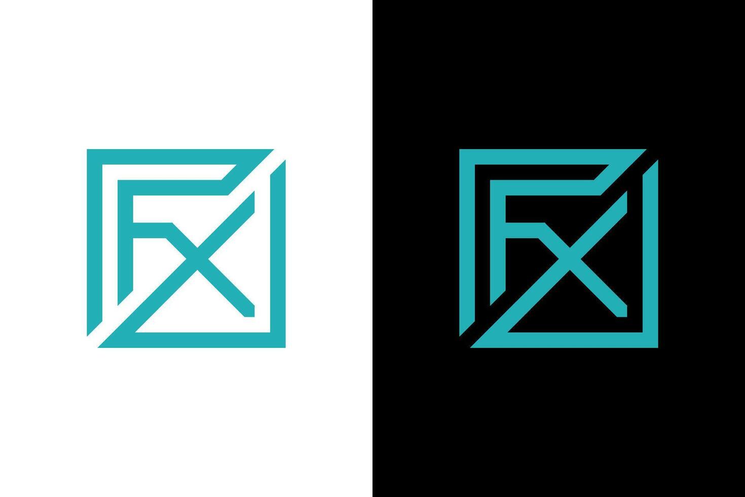 Geometric FX logo in Turquoise vector