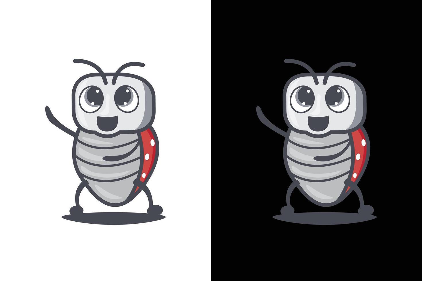 Cute Cartoon Beetle Waving Hello Illustration vector