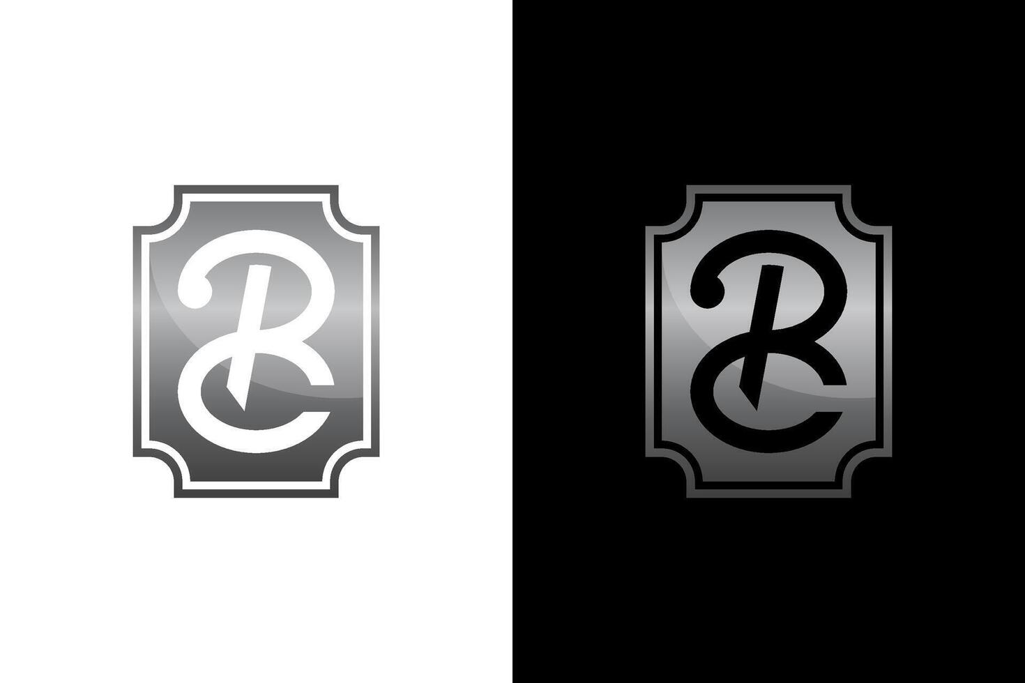 Modern BC Logo Design in Silver vector