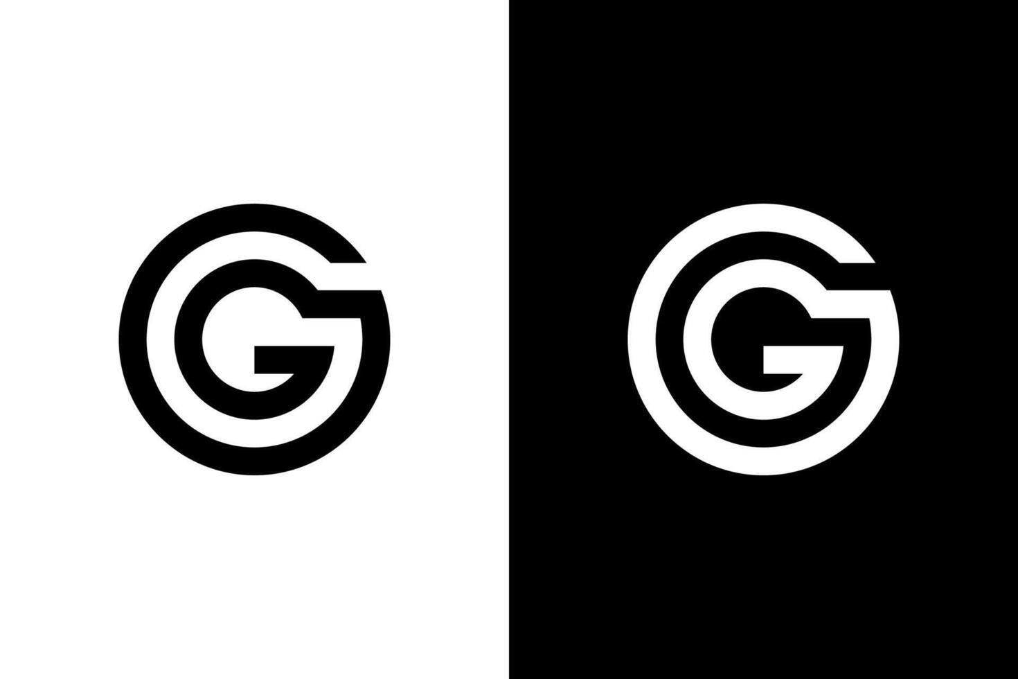 Elegant Black and White Letter G Logo vector