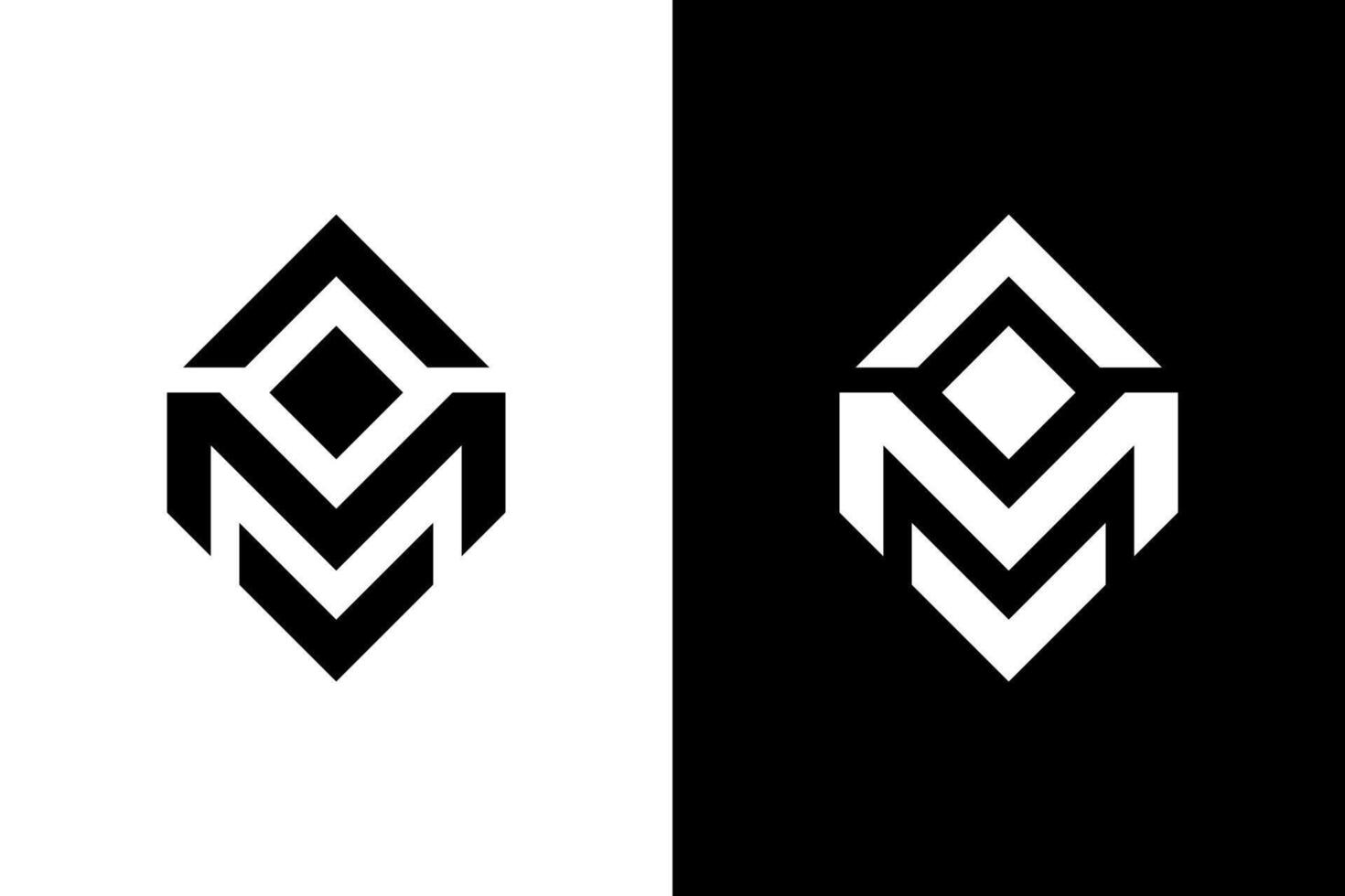 Modern Geometric 'M' Diamond Logo Design vector