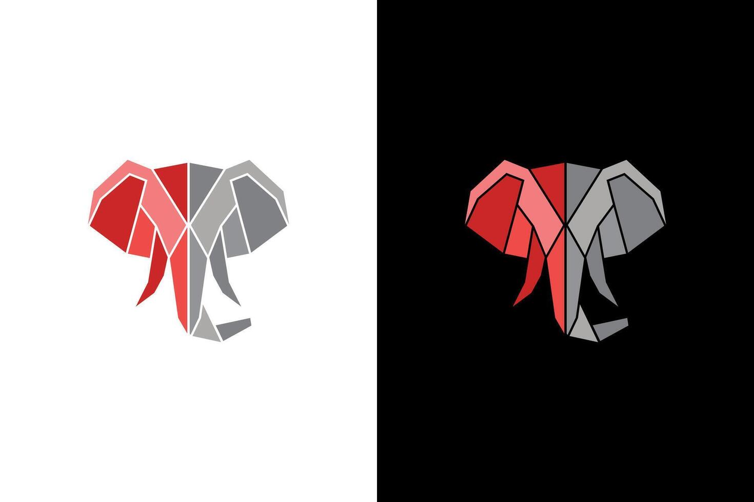 Geometric Elephant Head Colorful Polygonal Design vector