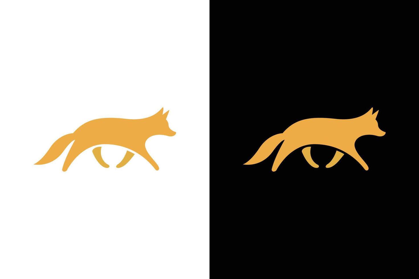 Minimalist Fox Illustration in Modern Style vector