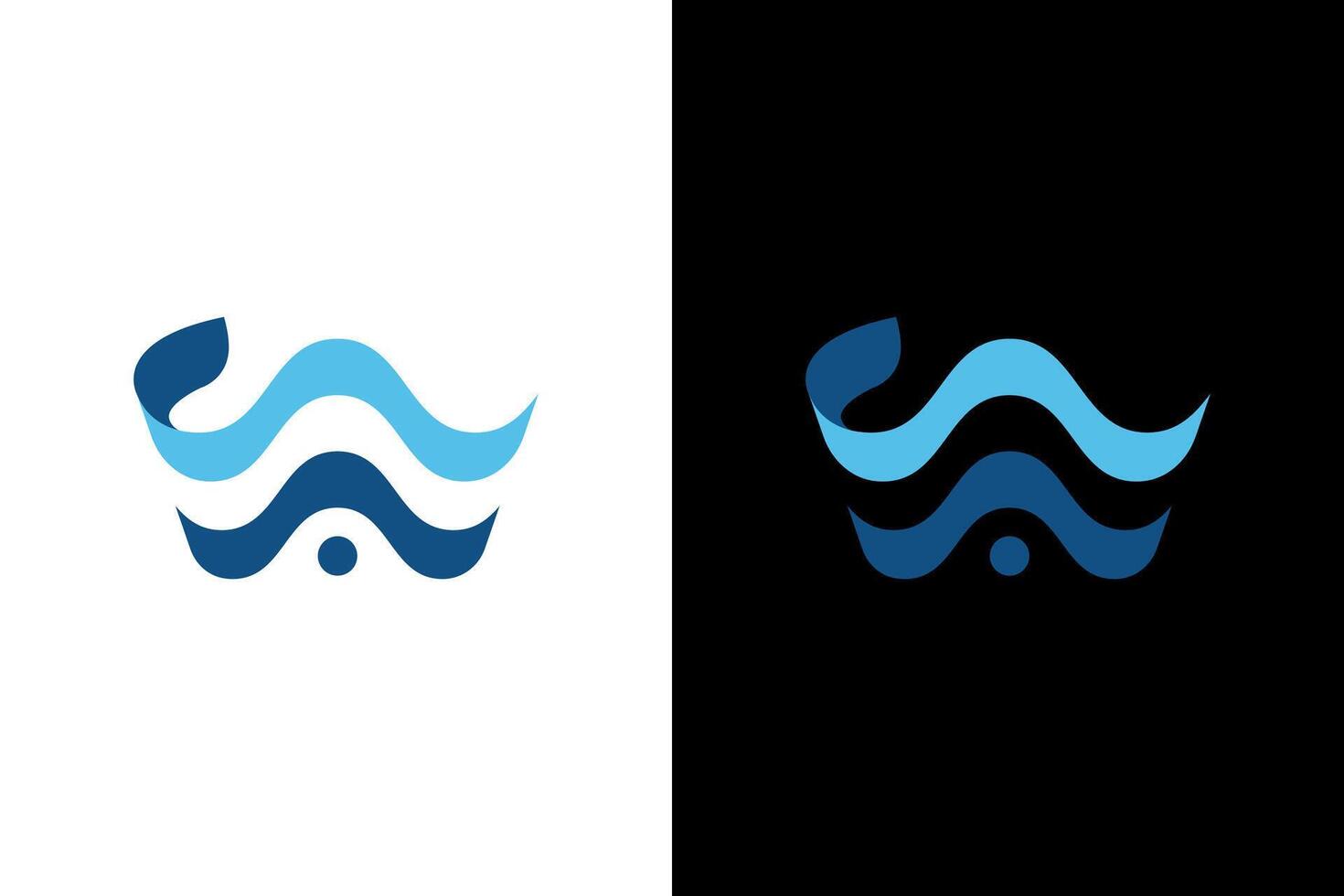 Elegant Blue Wave Abstract Design Element vector
