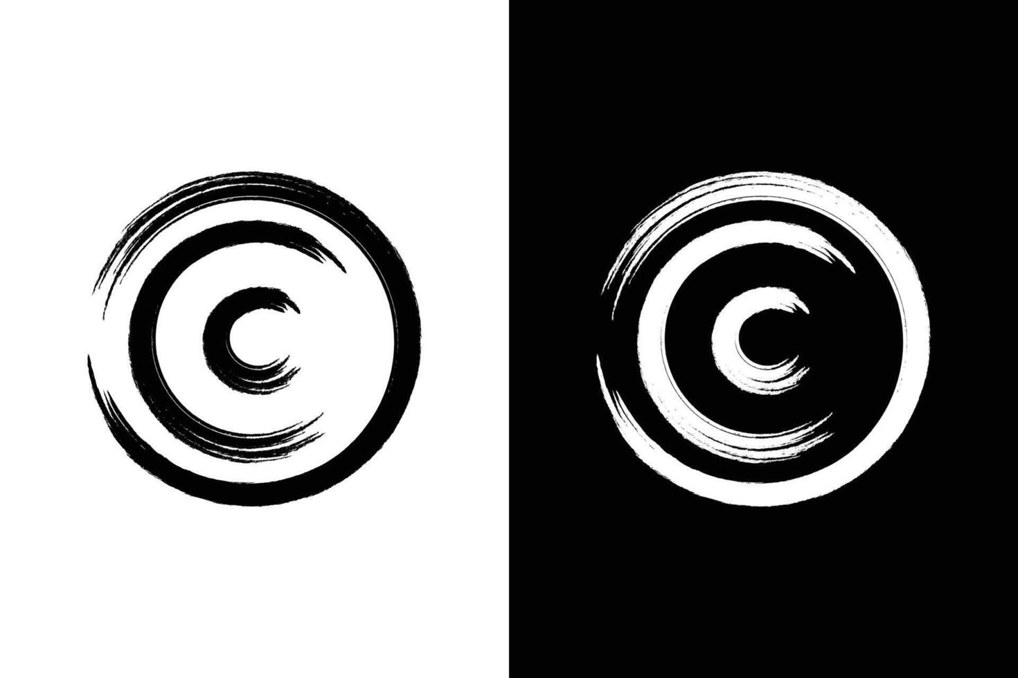 Elegant Brush Stroke Letter C Logo vector
