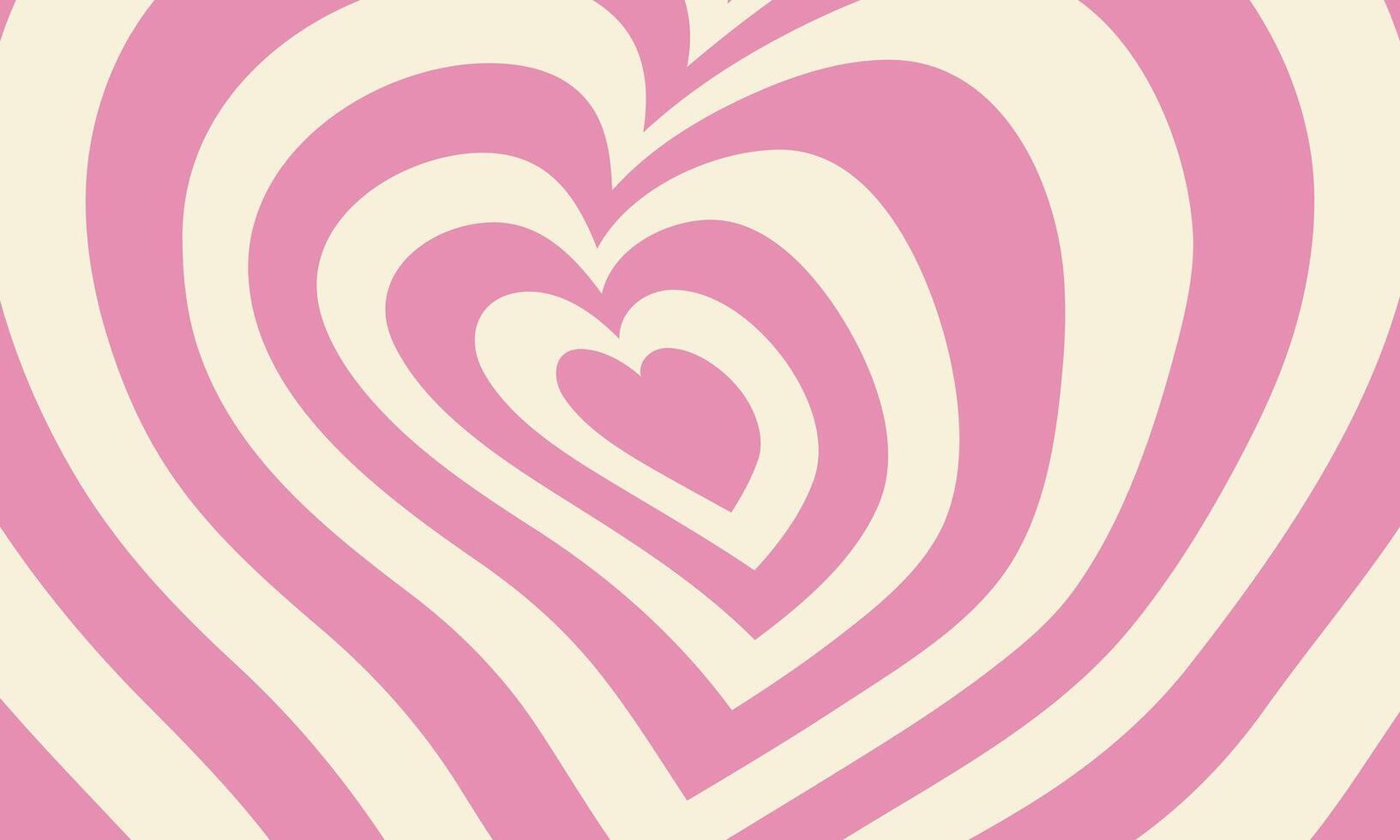 Retro pink heart pattern with wavy lines in optical illusion style vector