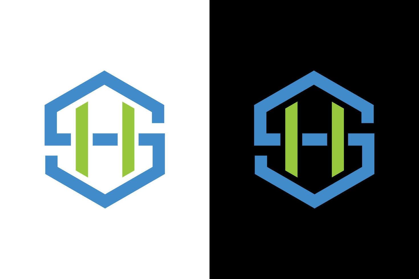 Abstract SH Hexagon Business Logo Design vector