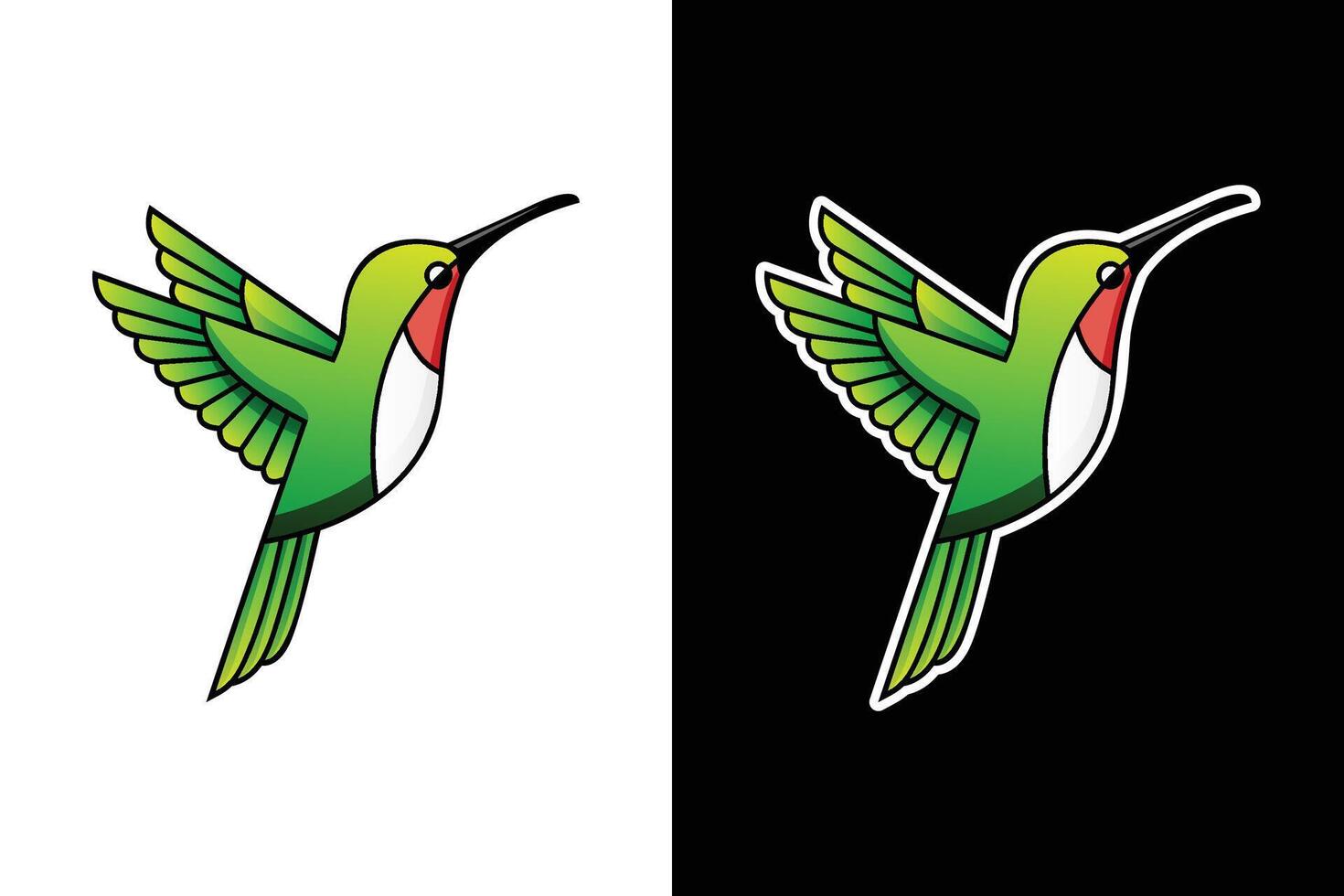 Stylish Hummingbird Logo Illustration Design vector
