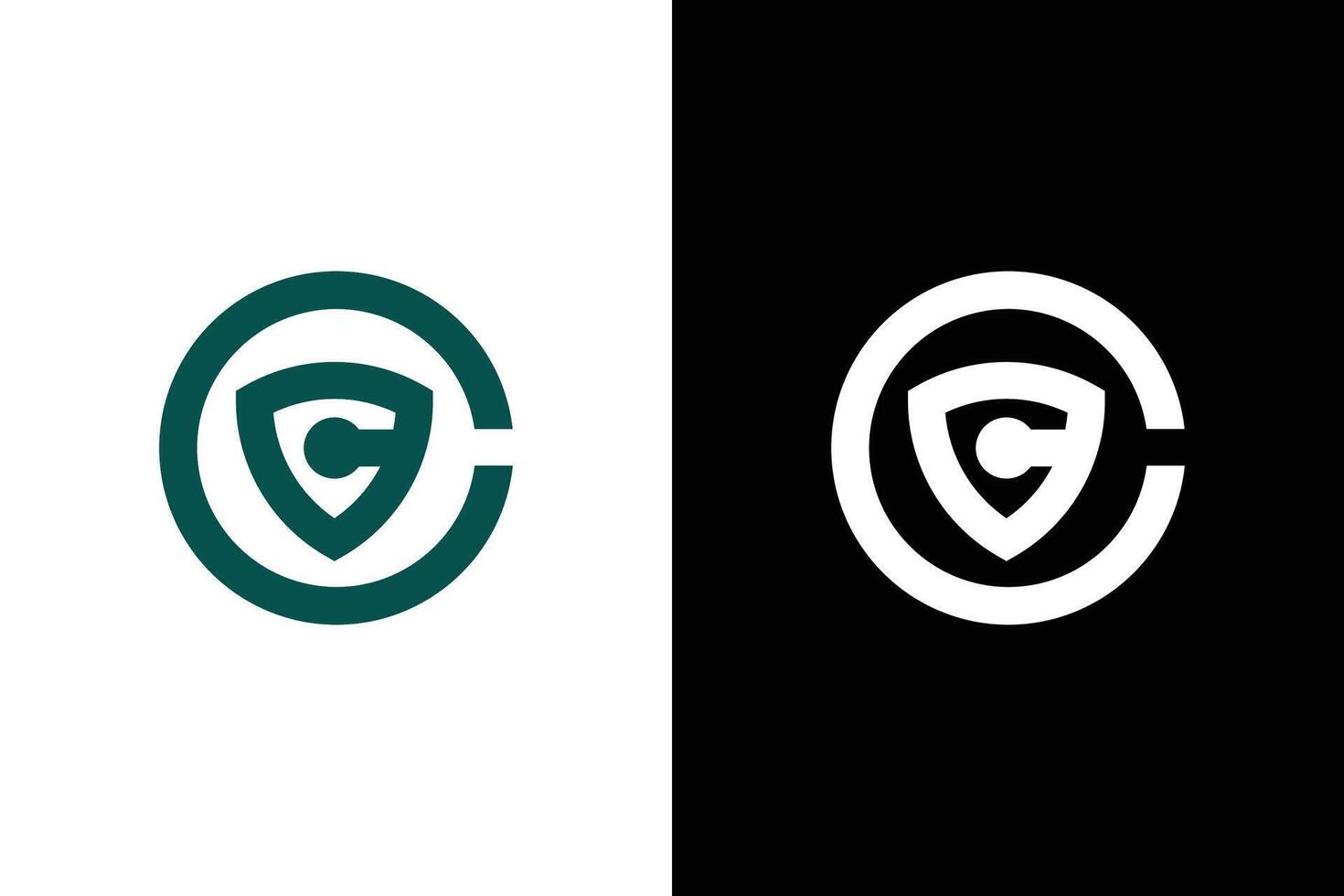 Modern Shield Letter C Logo Collection vector