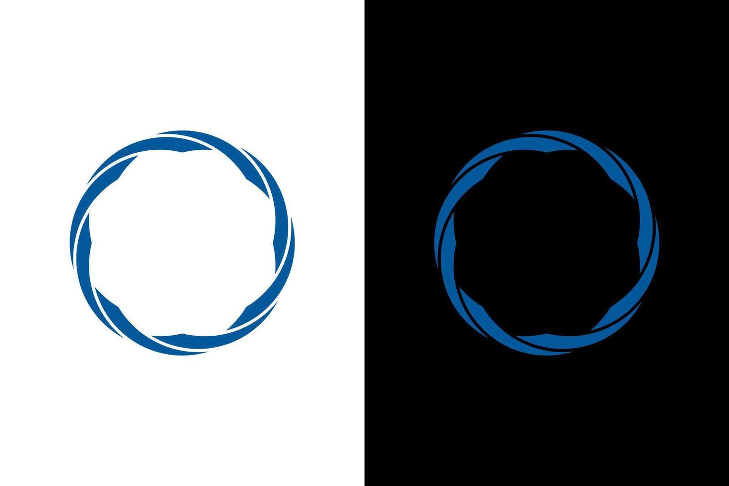 Abstract Circular Design Element in Blue vector