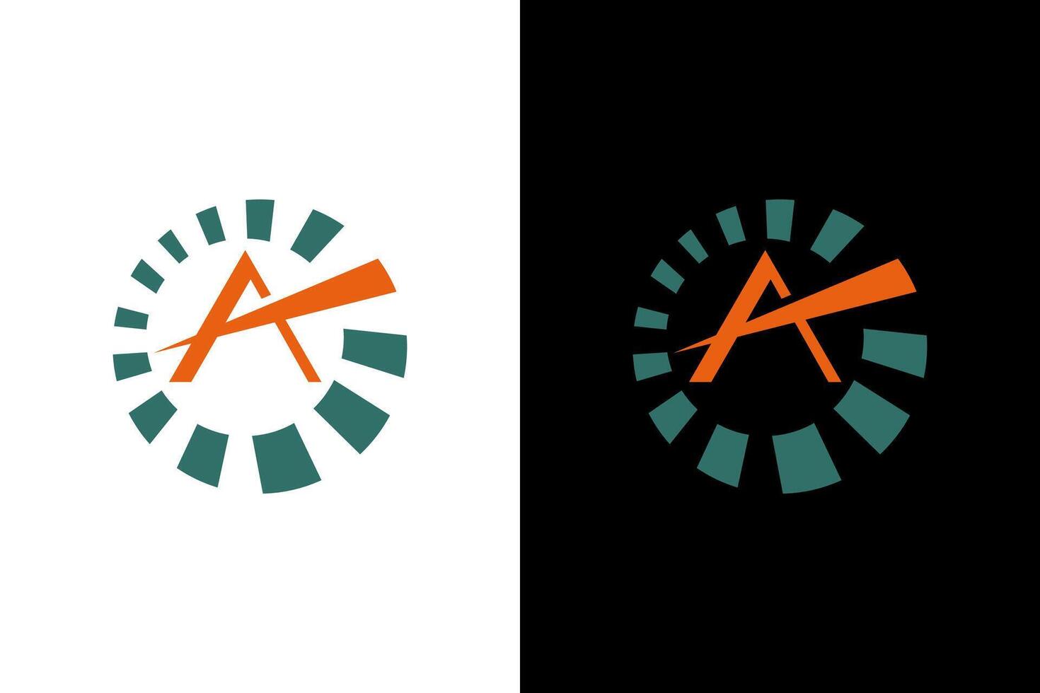 Dynamic A Logo with Circular Elements vector