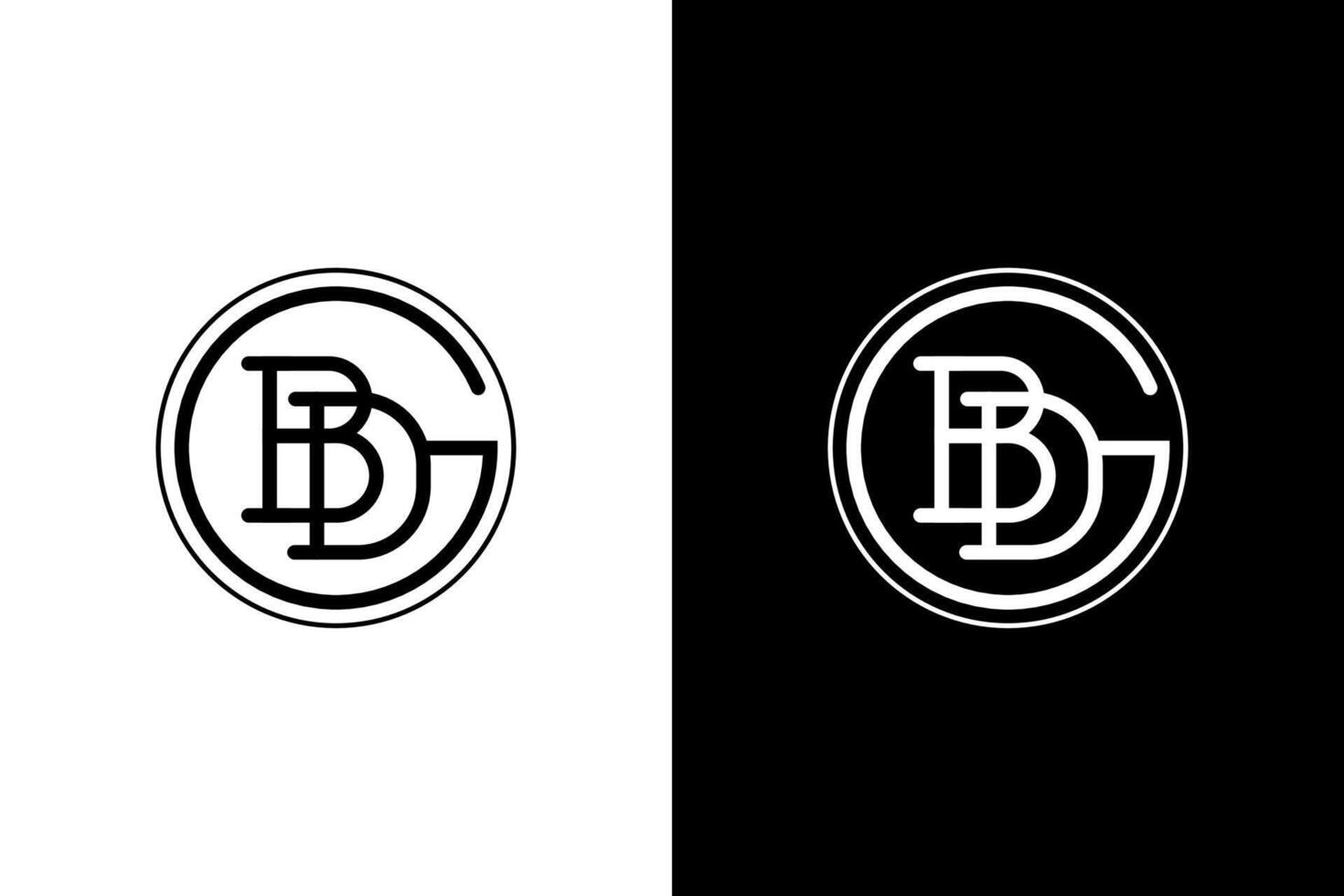 Modern BDG Initials Circle Logo Design vector