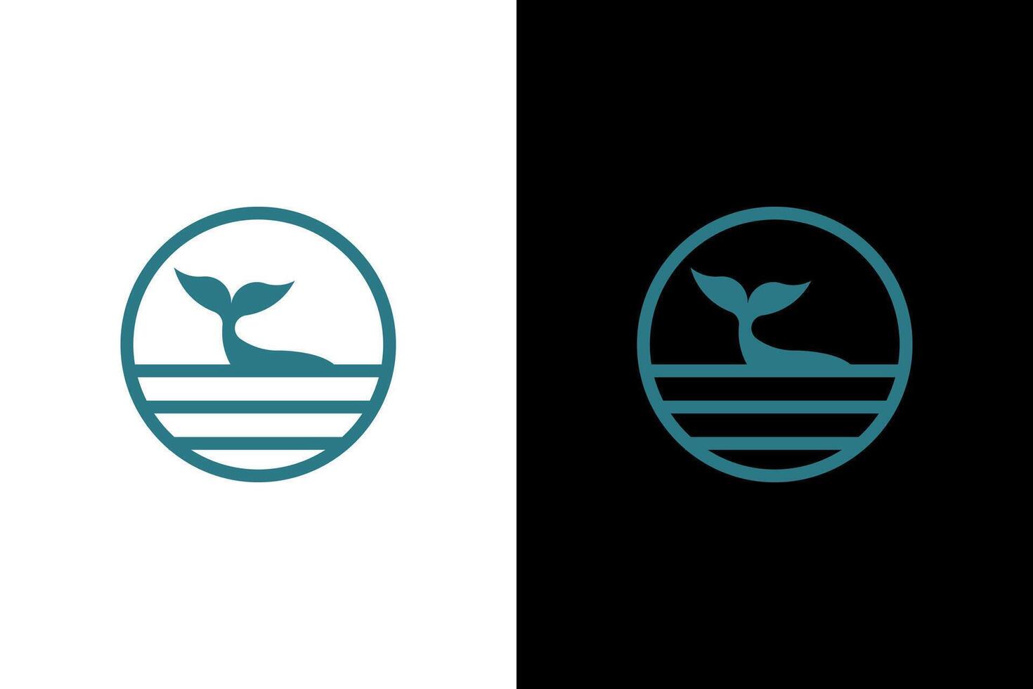 Elegant Whale Tail Water Circle Design vector
