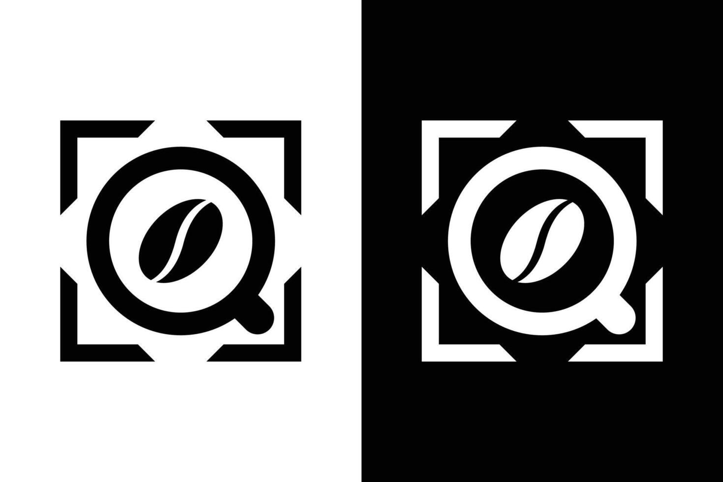 Modern Coffee Logo with Bean Shape vector
