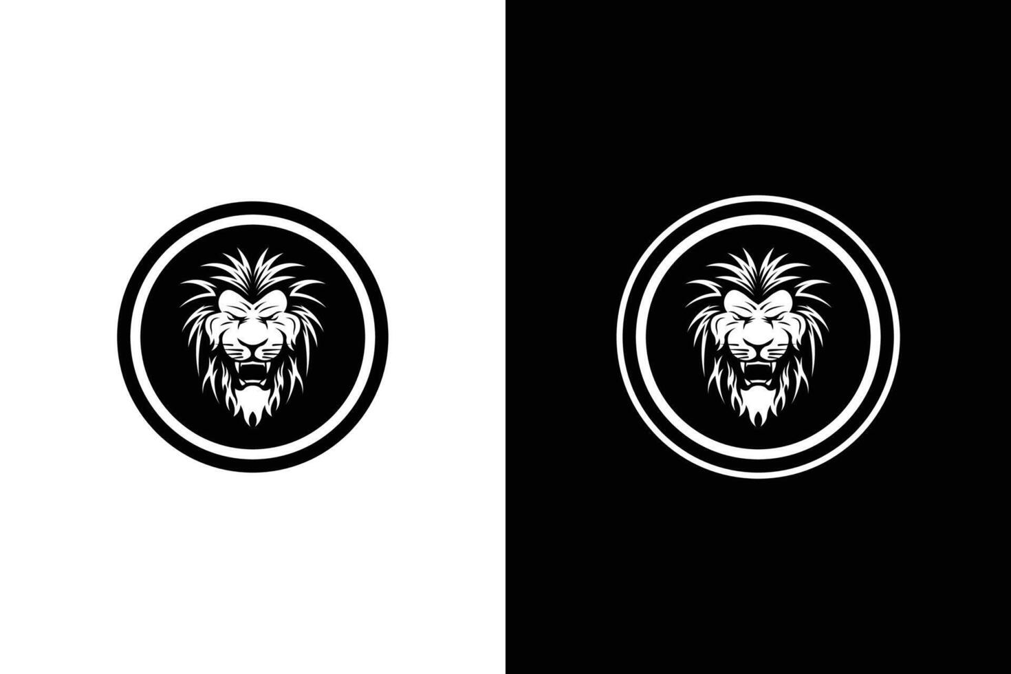 Fierce Lion Head Emblem Design vector