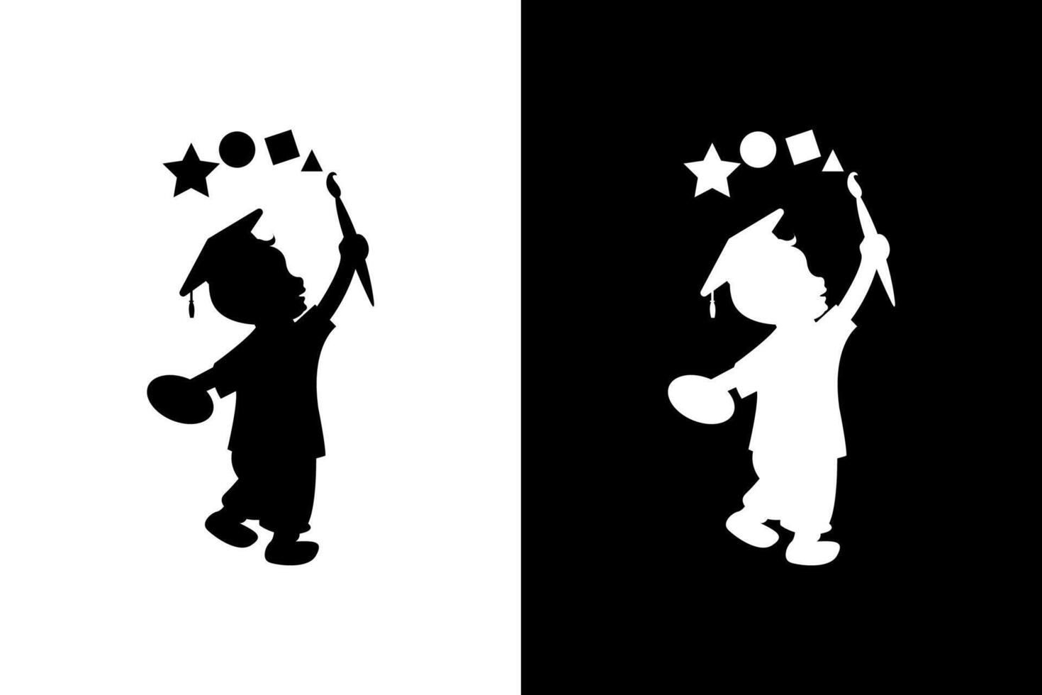 Creative Learning Little Graduate with Shapes vector