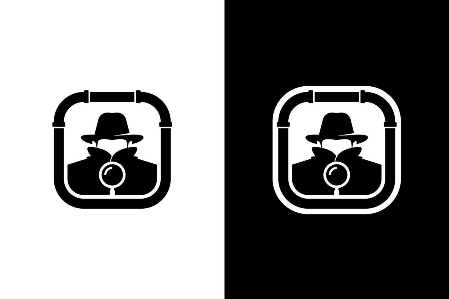 Stealth Investigator Icon Framed by Pipeline vector